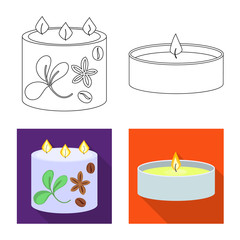 Vector illustration of relaxation and flame logo. Collection of relaxation and wax stock vector illustration.