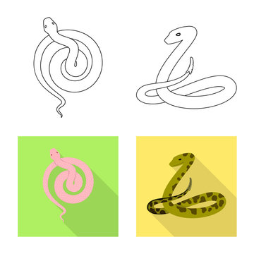 Vector illustration of mammal and danger logo. Collection of mammal and medicine stock symbol for web.