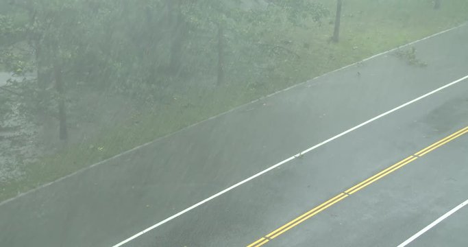 Flood Water Flows Down Street As Hurricane Dumps Torrential Rain - Megi