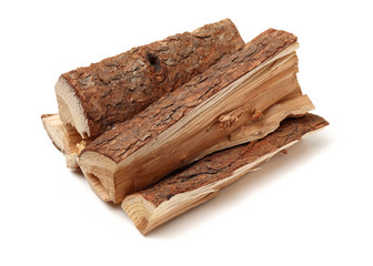 Pile of firewood isolated on a white background