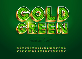 3D font in a gold frame.