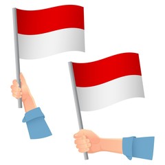 Indonesia flag in hand icon