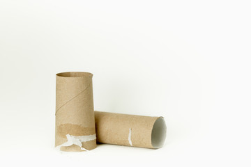 Toilet Paper Roll All Used Up Isolated on White Background