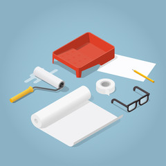 Isometric Home Renovation Illustration