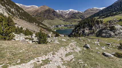 Very nice valley from Spain, mountain Pyrenees (name Vall de Nuria)