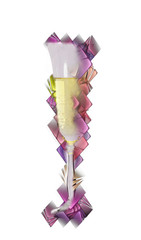 Glass, champagne on a white background