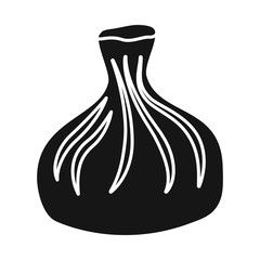 Vector illustration of khinkali and georgian  sign. Collection of khinkali and meat vector icon for stock.