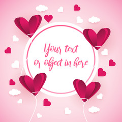 Beautiful love background with circle frame