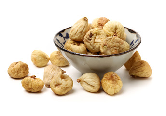dried fig on white background 