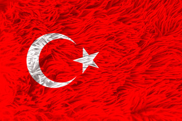 Obraz premium Beautiful silk flag of Turkey with soft folds in the wind
