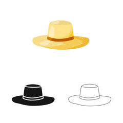 Vector illustration of clothing and cap logo. Set of clothing and beret stock symbol for web.