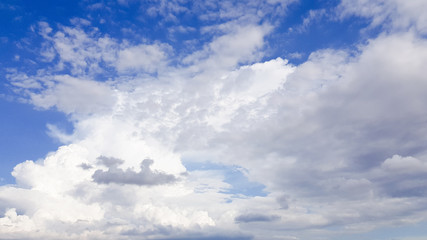 clear blue sky with white cloud background. Clearing day and Good weather in the morning.