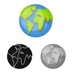 Isolated object of globe  and world  logo. Set of globe  and planet  stock vector illustration.