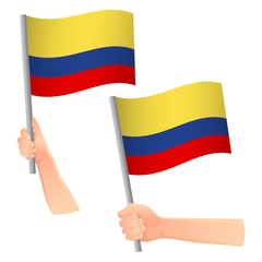 Colombia flag in hand icon