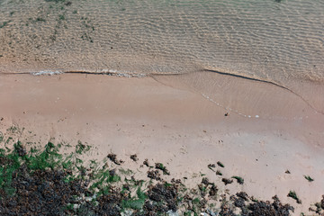 Top view of the sea beach