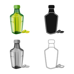 Vector illustration of pistachio and nut icon. Collection of pistachio and vitamin vector icon for stock.