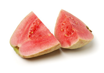 Pink guava isolated on white background