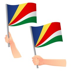 Seychelles flag in hand icon