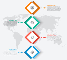 Abstract 3D Paper Infographics. Business template .Vector illustration