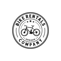 Bike rental vintage logo design