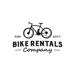 Bike rental company vintage logo design
