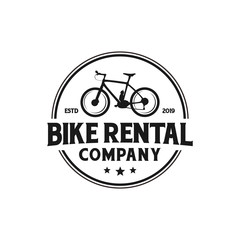 Bike rental company vintage logo design