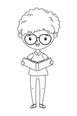 Obraz premium Boy kid of school design