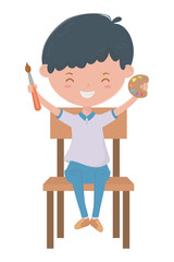 Boy kid of school design