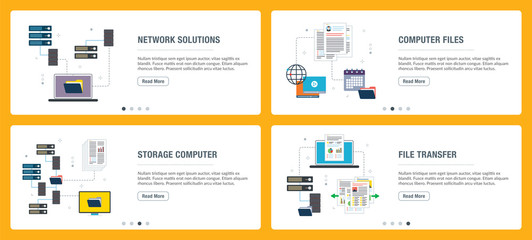 Network solutions, computer files, storage computer and file transfer