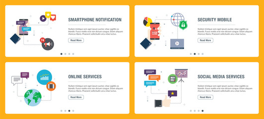 Smartphone notification, security mobile, online services, social media services