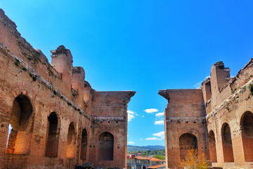 Naklejka premium Red Bazilica of Bergama in Turkey