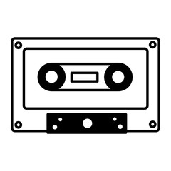 retro cassette tape on white background