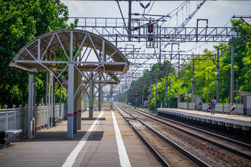 Russian railway. Summer railway. Rails and sleepers. © alenka2194