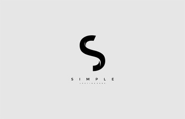 Vector Abstract Minimalism Monogram Initial Letter S Design Logo