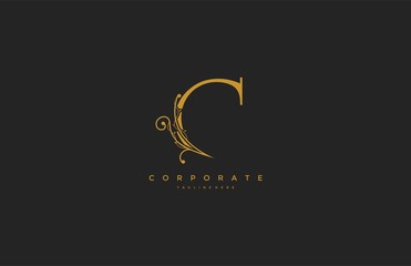 Letter C Floral Monogram Premium Elegant Logo Design