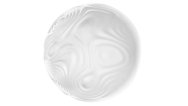 3D white sphere background in clean minimal style. Looping ripple animation