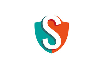 Creative Shield S Letter Logo Design Vector Symbol Illustration