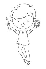 Boy kid of school design