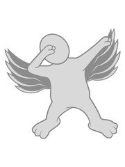 engel flügel fliegen vogel dab dabbing tanz pose lustig figur spaß party feiern cool trend clipart comic cartoon design