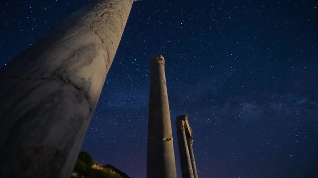 Knidos Ancient Column with milkyway