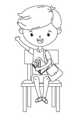 Boy kid of school design