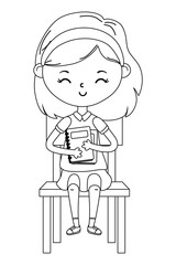 Girl kid of school design