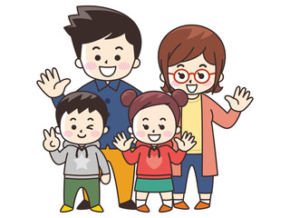 仲良し親子　秋