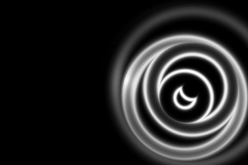 White overlapping circles on black backdrop, abstract background