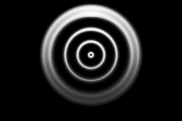 Abstract white circle with ring line on black background