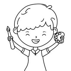 Boy kid of school design