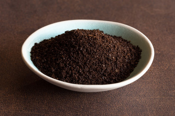 Ground Coffee in a Bowl