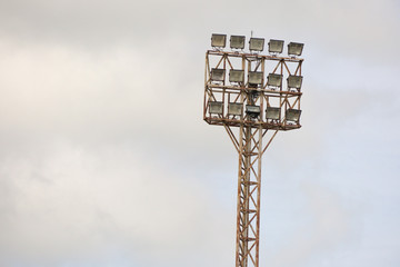 Hight Spotlights in sport stadium