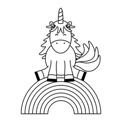 cute adorable unicorn and rainbow