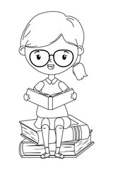 Girl kid of school design